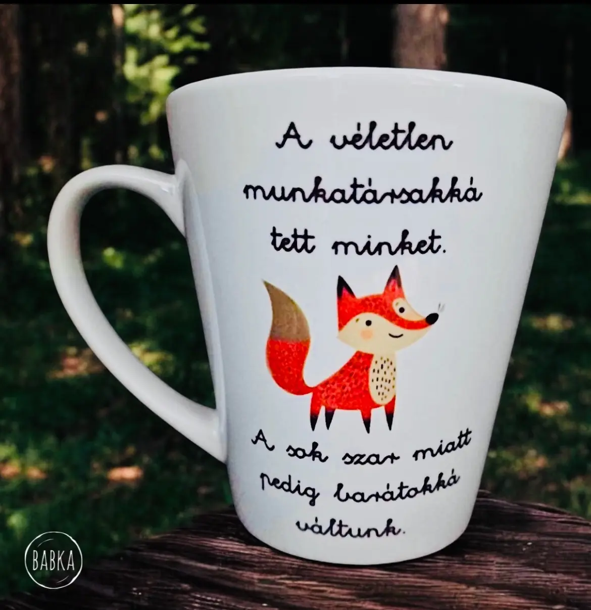 Munkahelyi barátság bögre (róka) (tejeskávés)