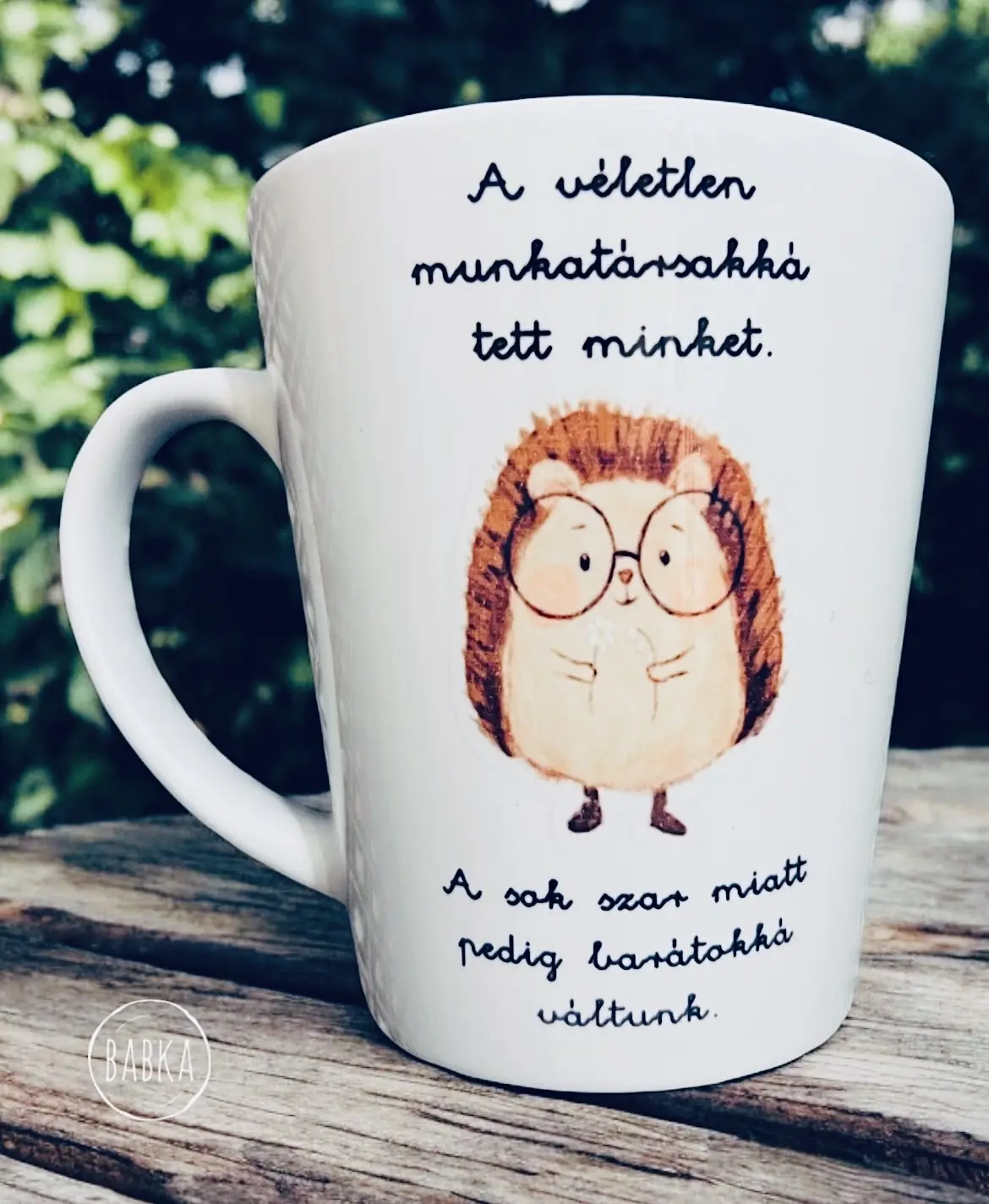 Munkahelyi barátság bögre (süni) (tejeskávés)