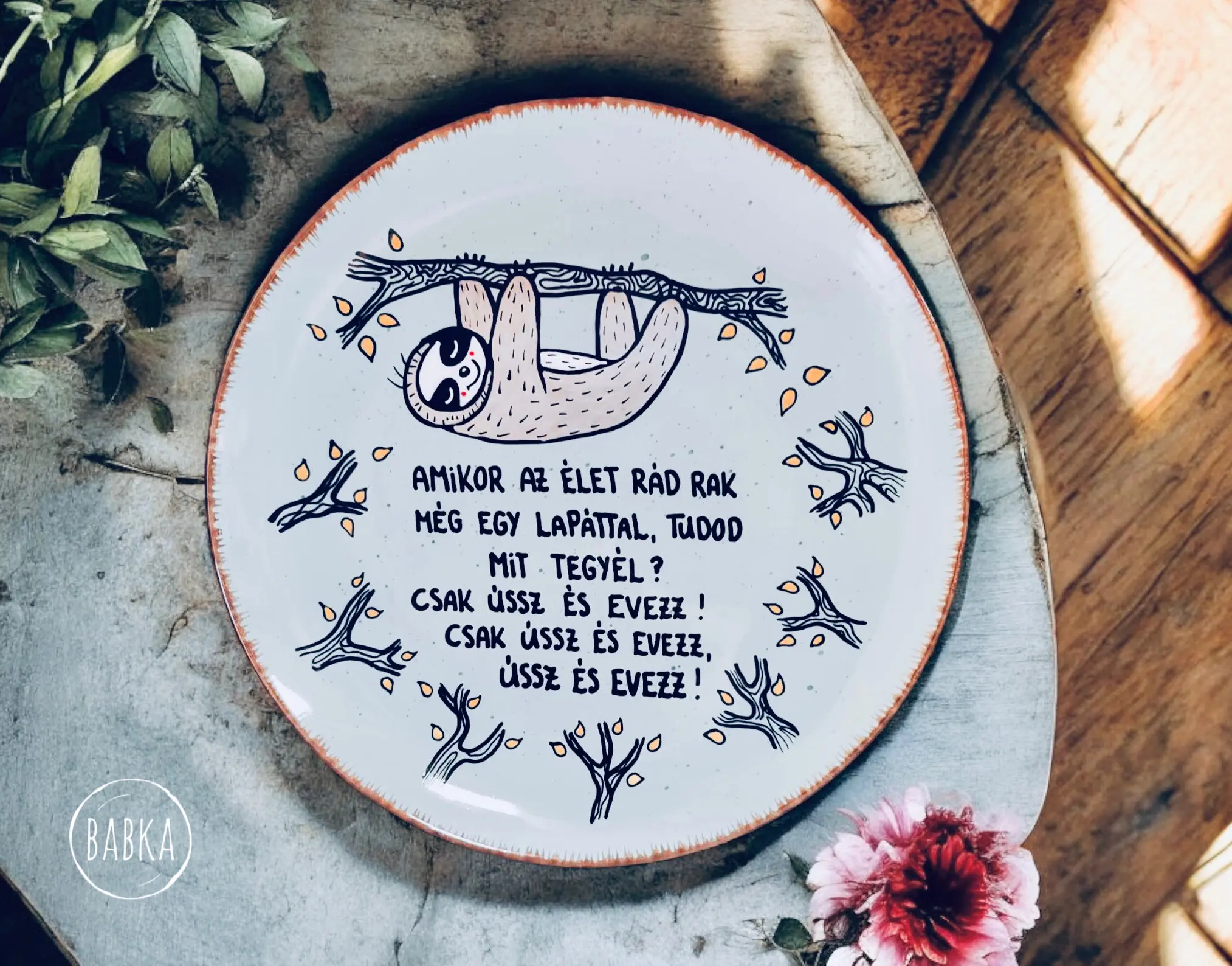 Ússz és evezz! (lajhár tányér)