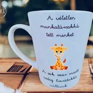 Munkahelyi barátság bögre (zsiráf) (tejeskávés)