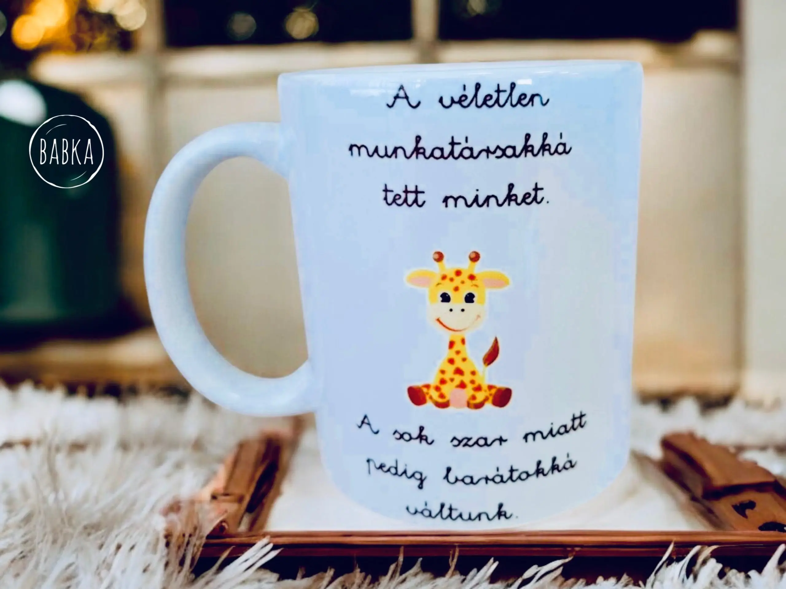 Munkahelyi barátság bögre (zsiráf)