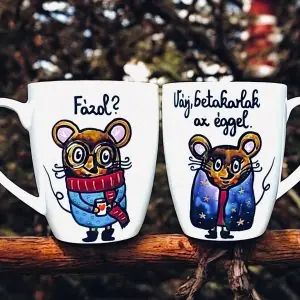 Fázol? várj, betakarlak az éggel. (Radnóti-páros bögre)