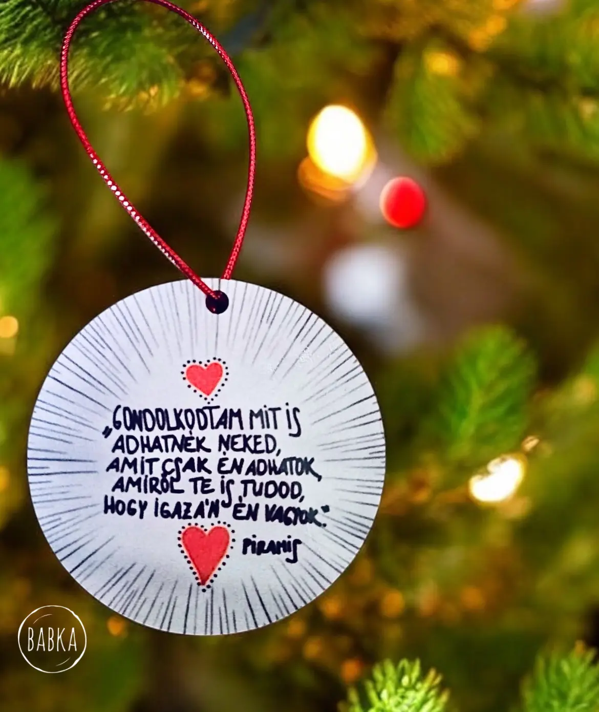 Piramis-Ajándék (karácsonyfadísz)