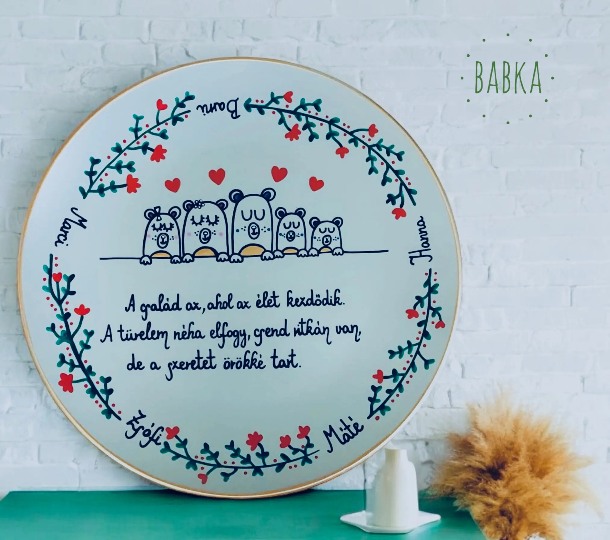 maci Család (tányér) (személyre szabható)