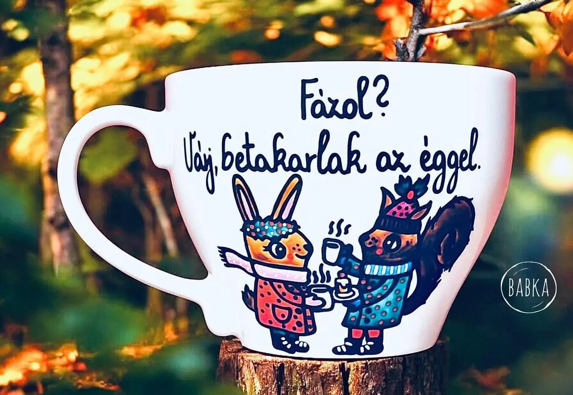 Várj, betakarlak az éggel! (Radnóti) csésze