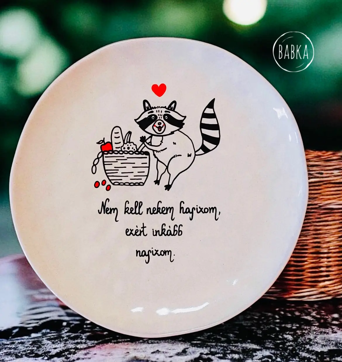 Hasizom nasis tányér (mosómedve)