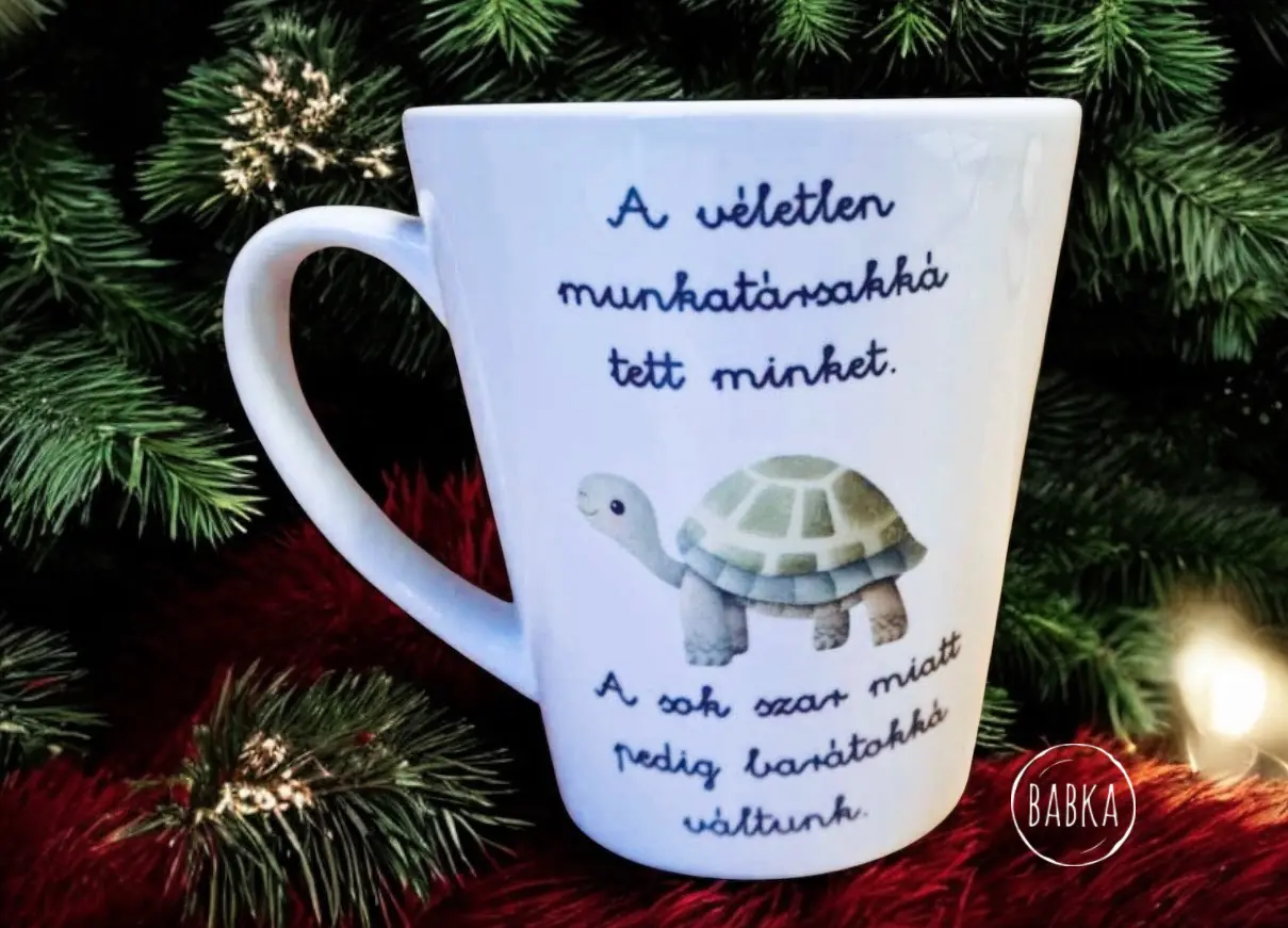 Munkahelyi barátság bögre (teknős) (tejeskávés)