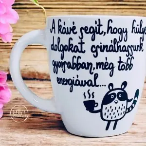 A kávé segít (bögre) (mosómaci)