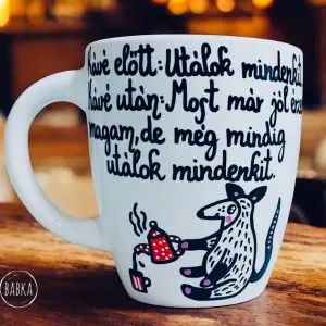 Kávé előtt és után (bögre) (tapír)