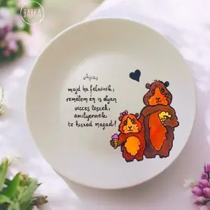 Apa (tengerimalac) - tányér (Apa, majd ha felnövök, remélem én is olyan vicces leszek, amilyennek te hiszed magad.) (másolat)