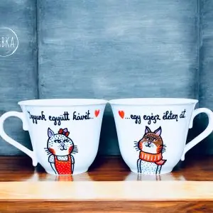 Páros cicás bögre (Igyunk együtt kávét...egy egész életen át)