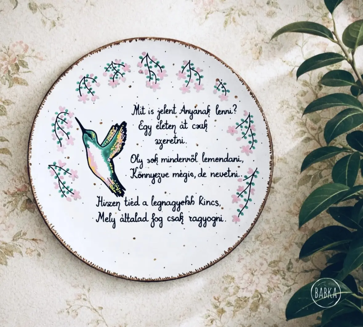 Anya kolibris tányér