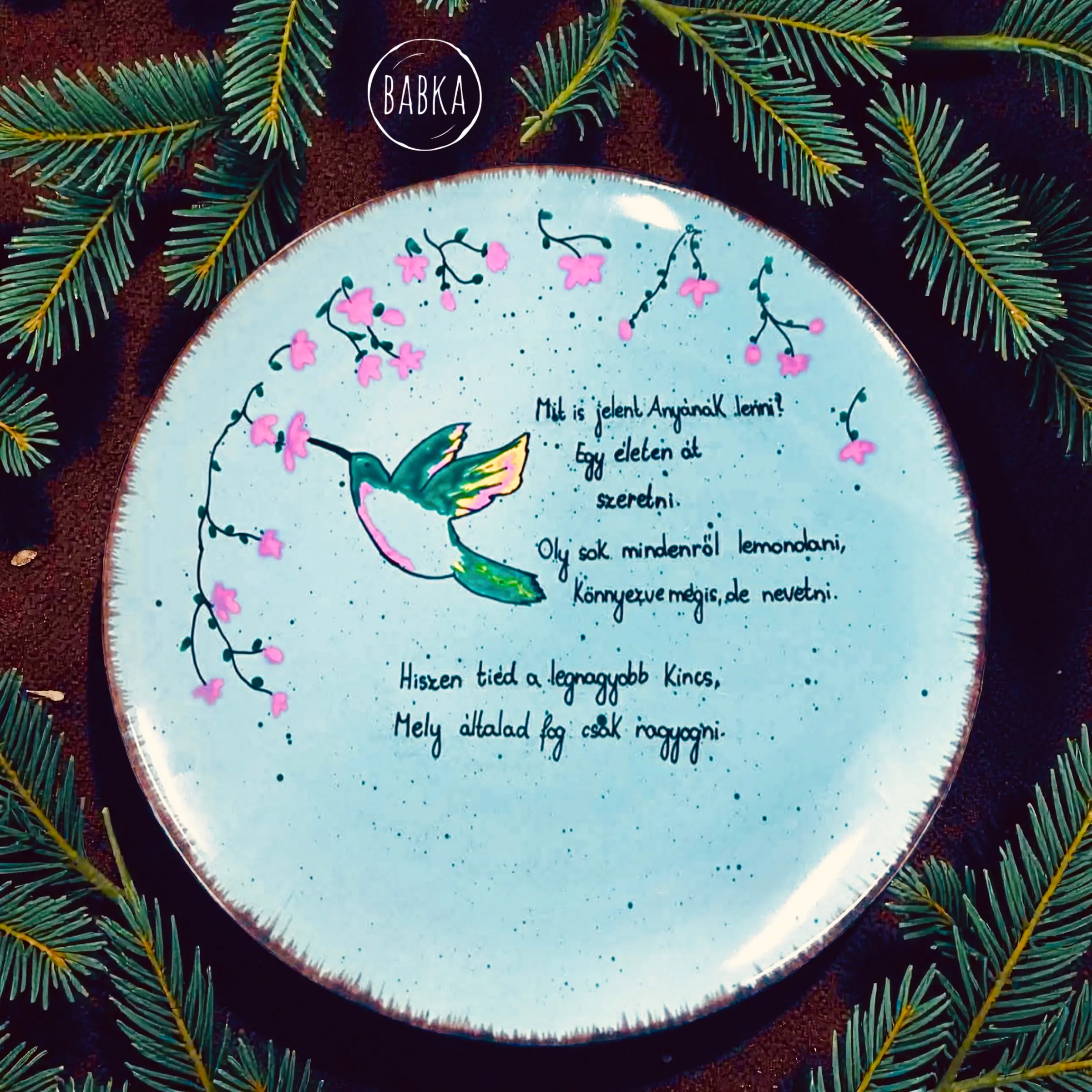 Anya kolibris tányér