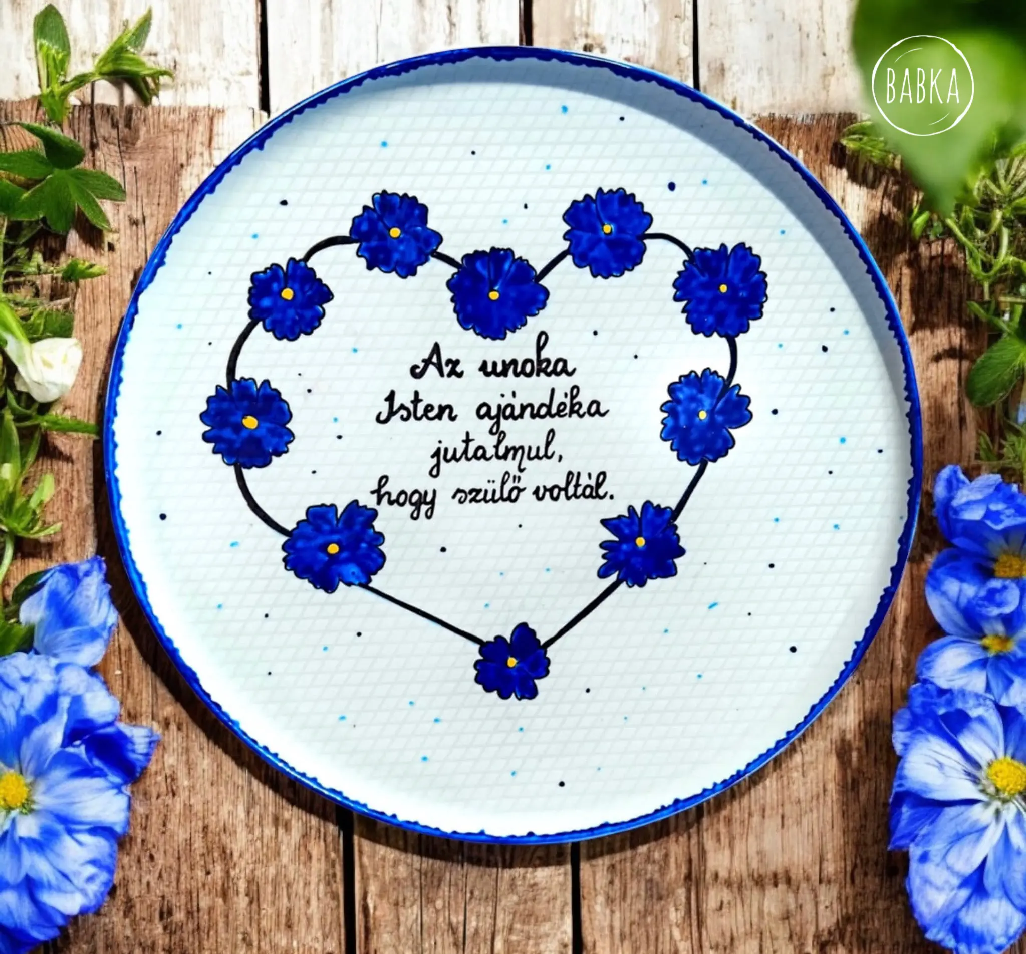 Nagyi tányér (Az unoka Isten ajándéka, jutalmul, hogy szülő voltál.)