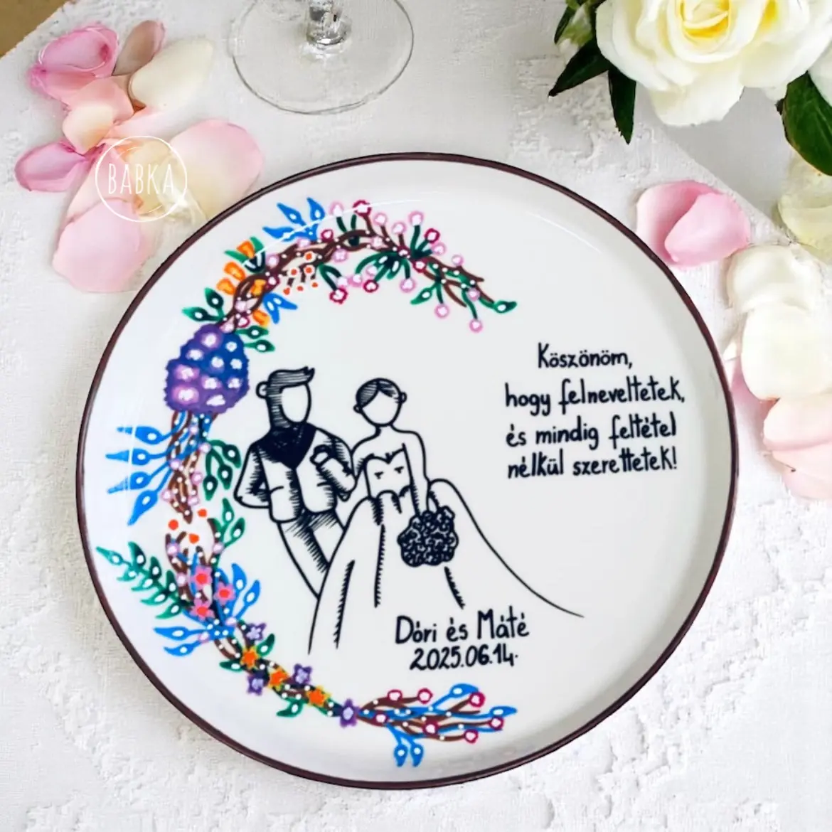 Szülőköszöntő tányér (személyre szabható)
