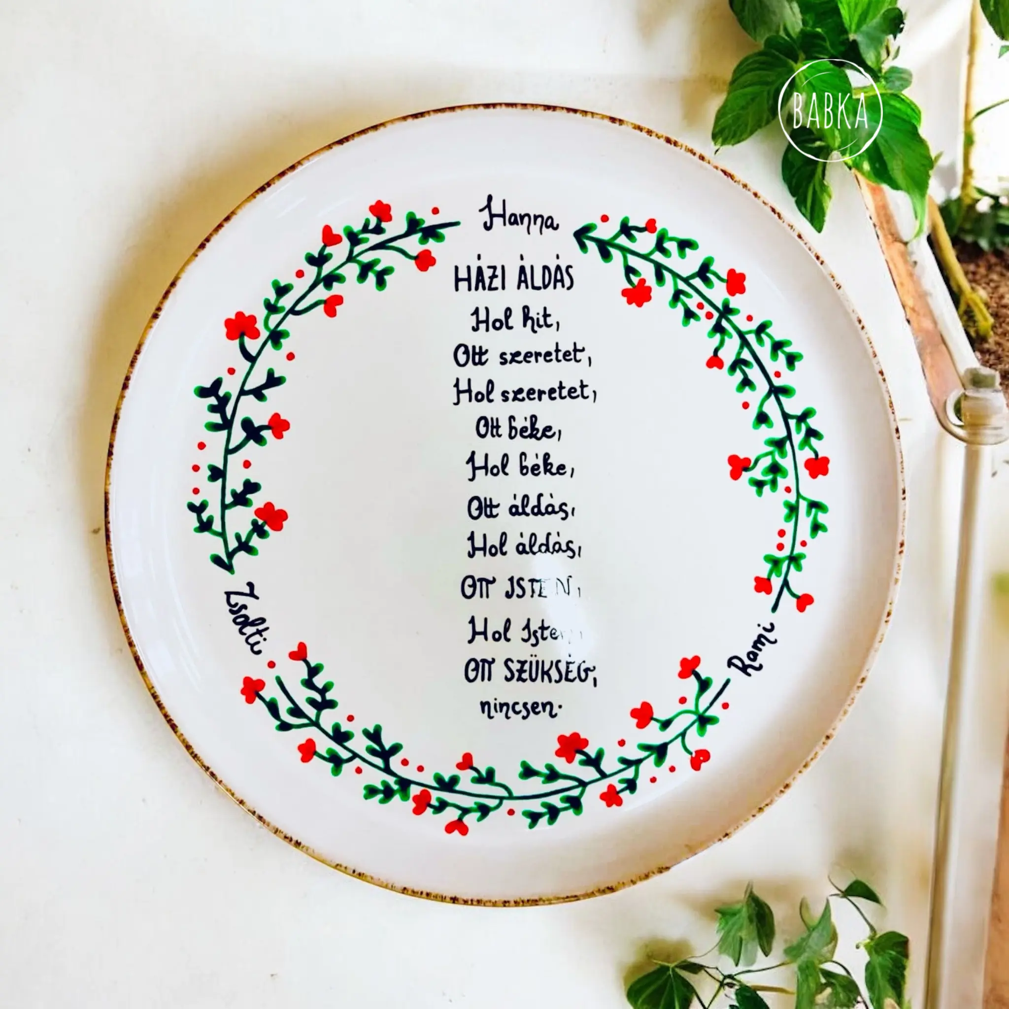 Házi áldás tányér
