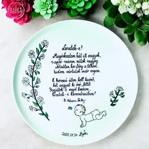 Keresztszülő felkérő tányér (személyre szabható)