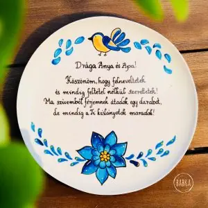 Szülőköszöntő tányér