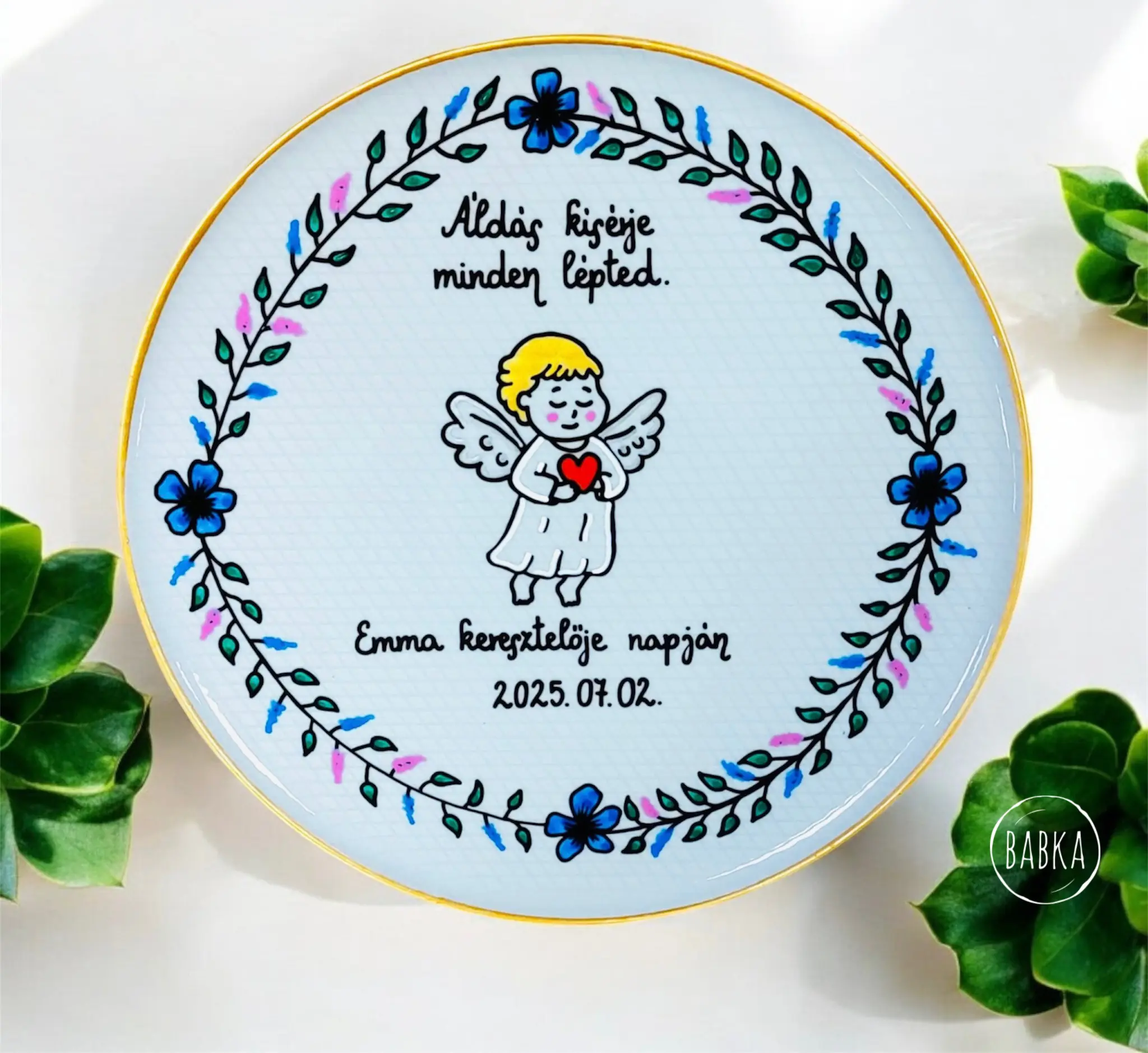 Keresztelő tányér (személyre szabható)
