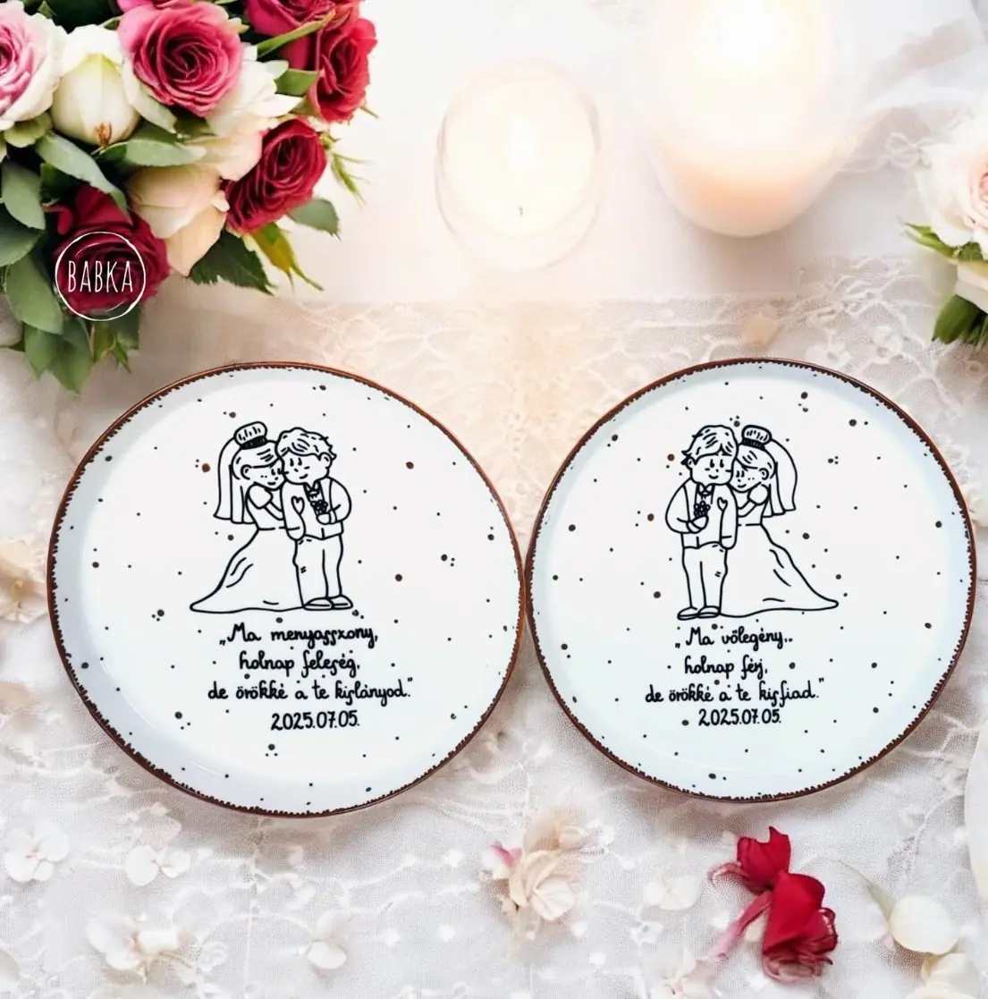 Esküvő (páros tányér) (a dátum személyre szabható)