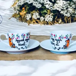 Páros csésze (presszós) (Igyunk együtt kávét- Egy egész életen át)  (róka)