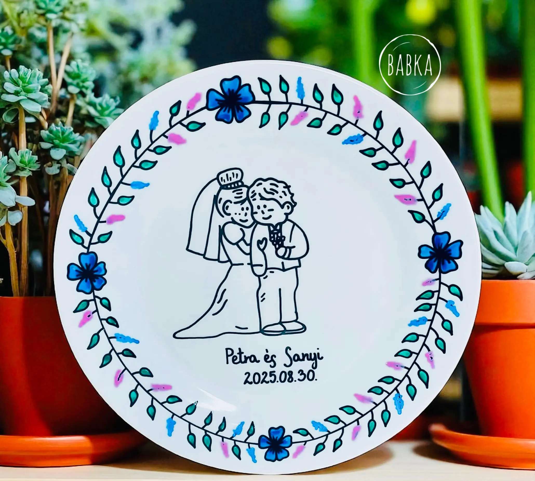 Esküvői tányér (személyre szabható)