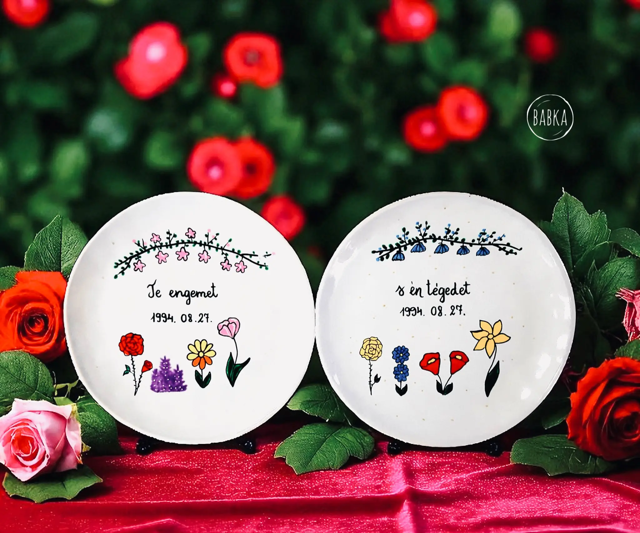 Esküvő (te engemet) (páros tányér) (a dátum személyre szabható)