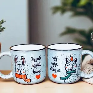 Egy egész életen át (páros bögre) (róka-nyuszi)