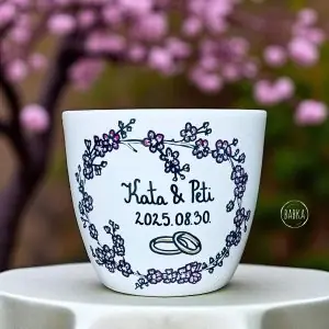 Esküvői kaspó  (személyre szabható)