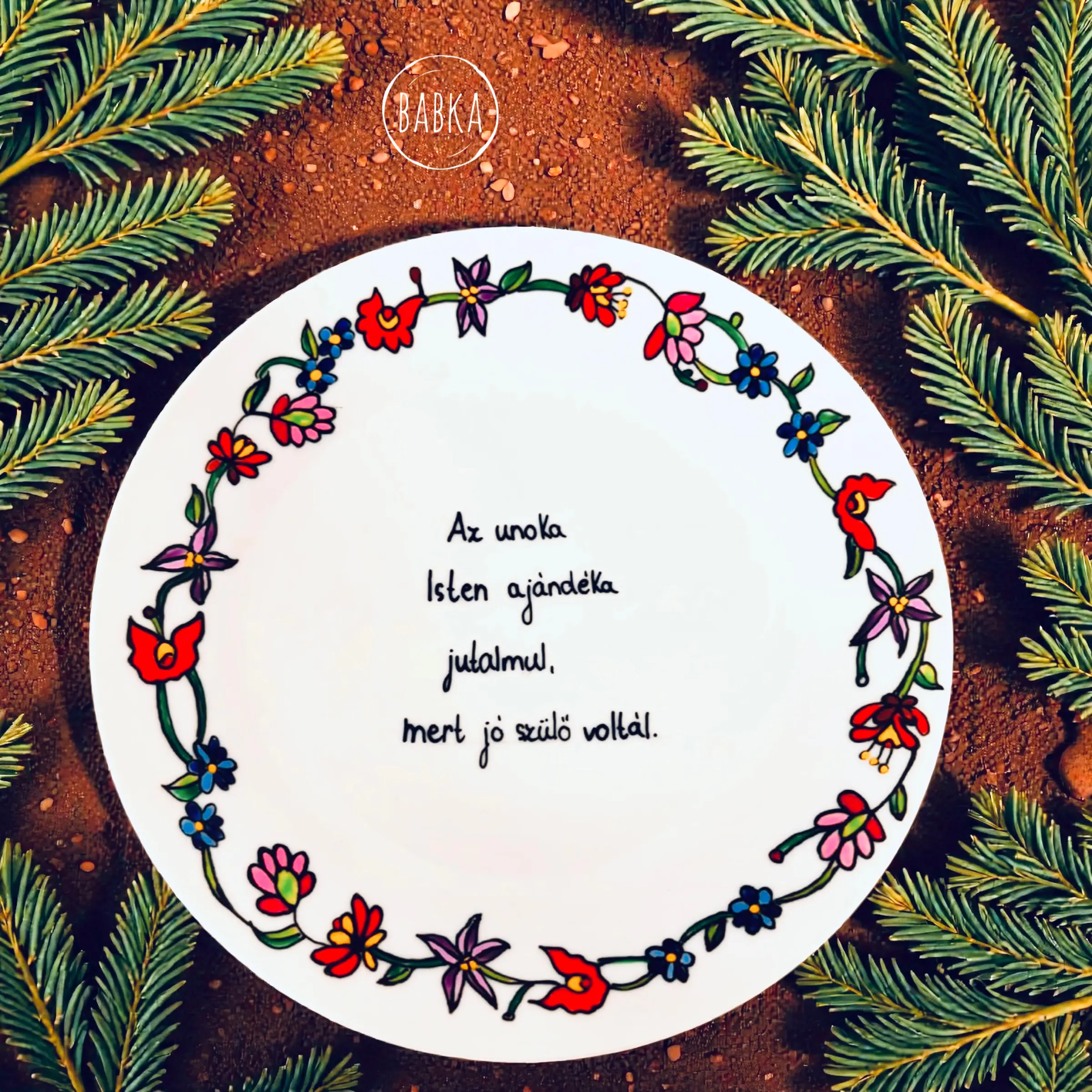 Nagyszülő tányér (Az unoka Isten ajándéka, jutalmul, hogy jó szülő voltál.)