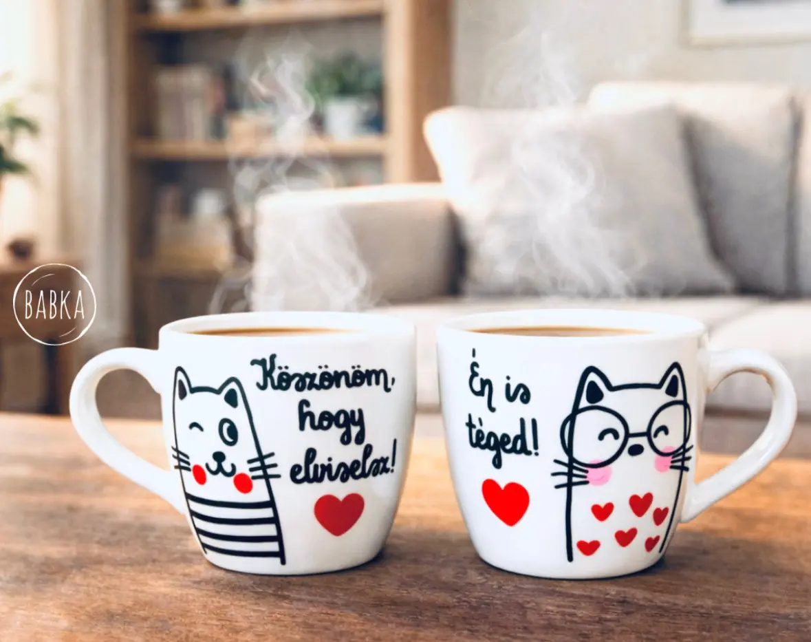 Én is téged (cicás páros csésze)