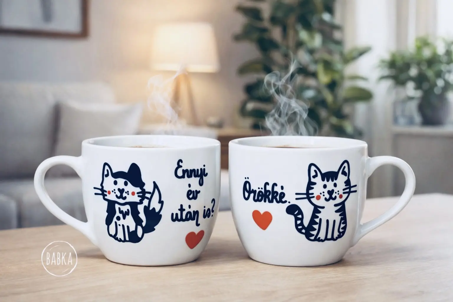 Ennyi év után is? -Örökké (cicás páros csésze)