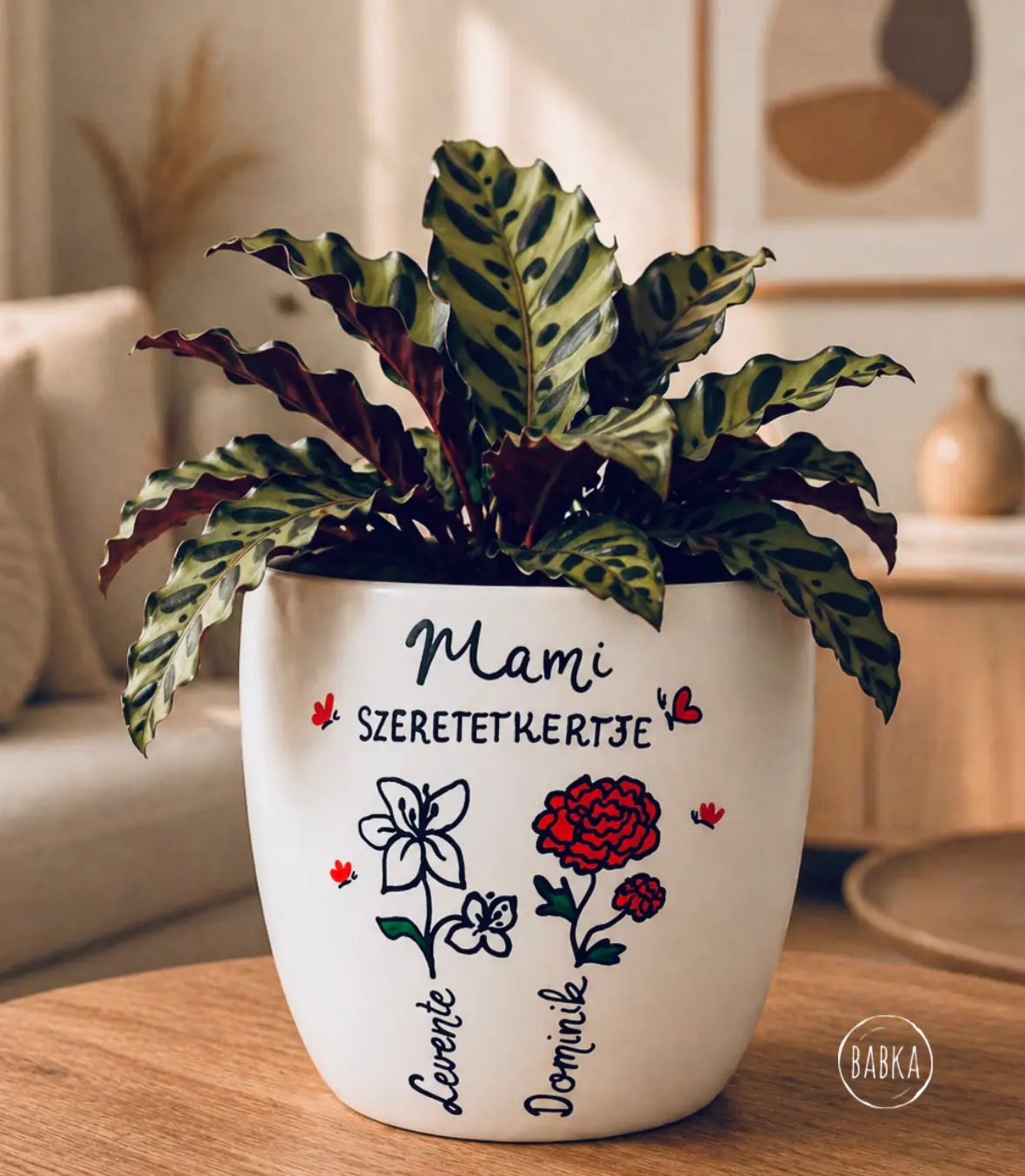 Mami szeretetkertje kaspó (a nevek választhatóak)