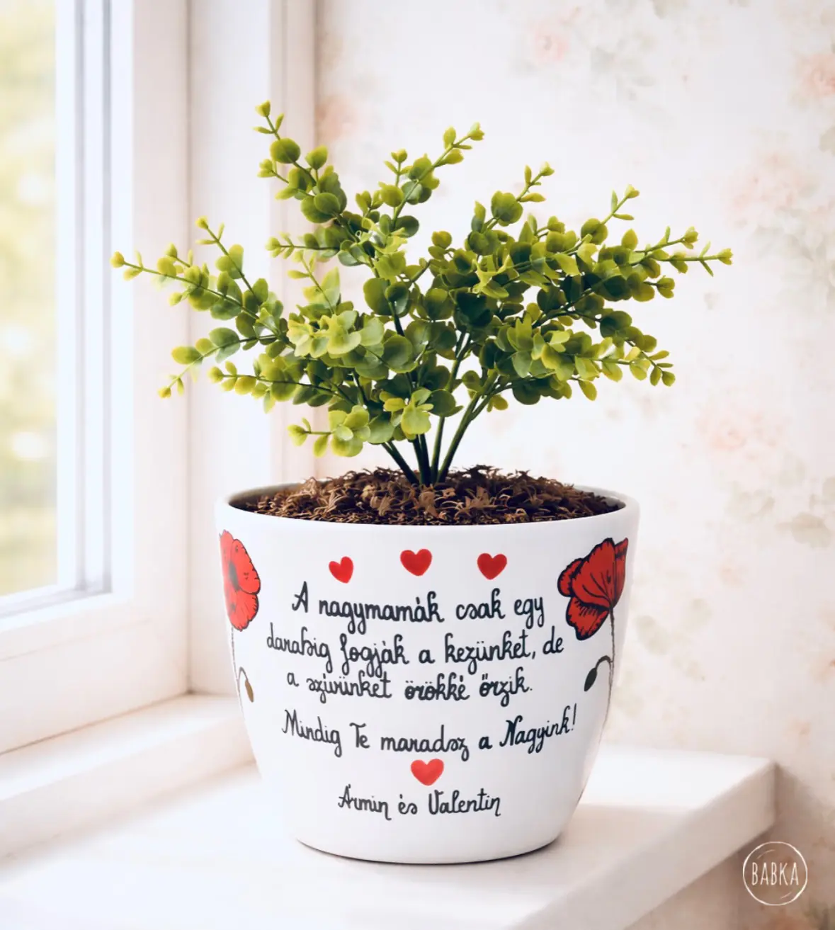 Nagymama kaspó (személyre szabható)