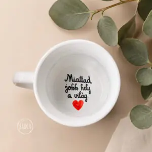 "Miattad jobb hely a világ" (bögre)